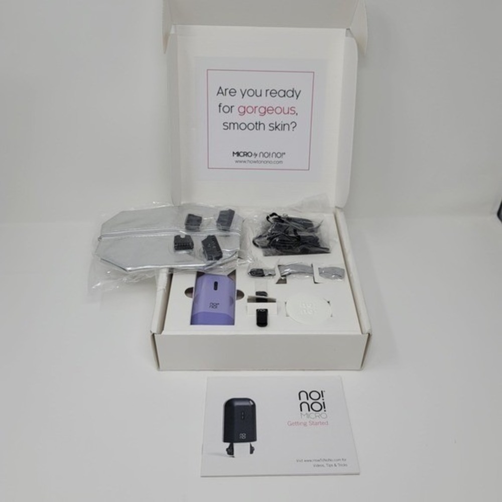 No!No! MICRO On The Go Hair Removal Device Lilac‎ Kit NEW Accessories Included